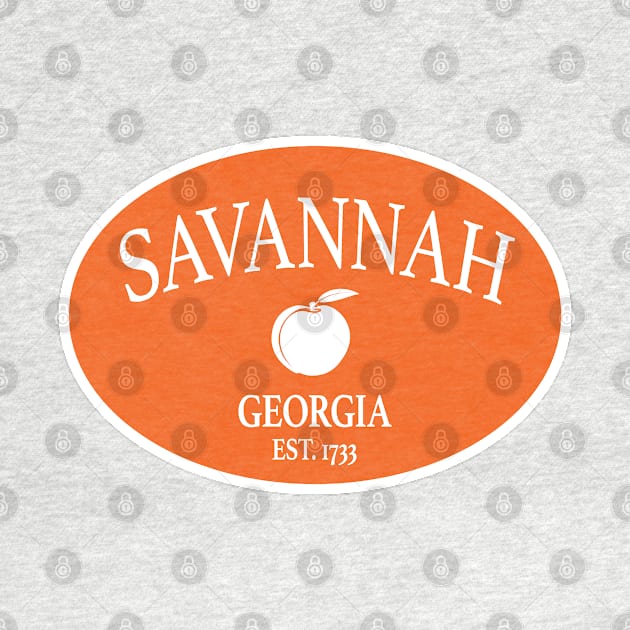 Savannah Georgia Est 1733 Peach Oval Orange by TGKelly